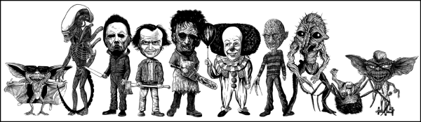 Рисунки персонажей из фильмов ужасов