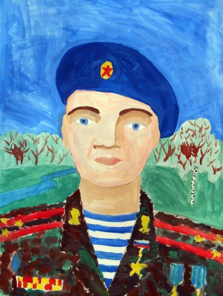 Портрет солдата для дошкольников