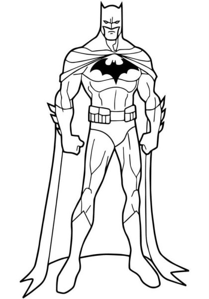 Раскраска Супергерои Бэтмен