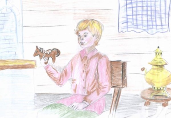 Рисунок к рассказу конь с розовой гривой