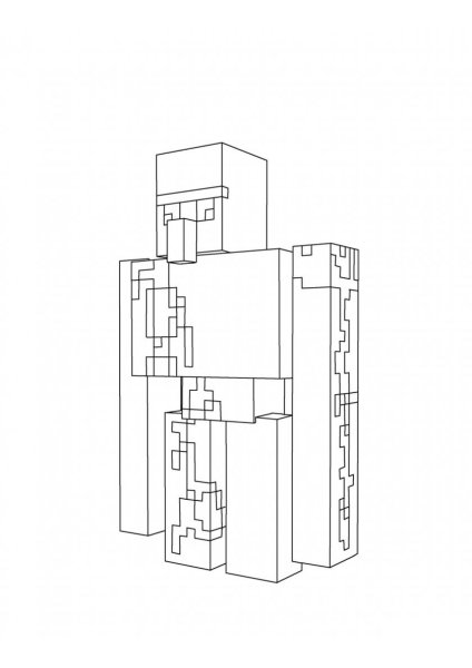 Раскраска майнкрафт Железный голем