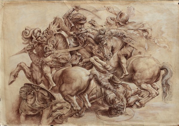 Битва при Ангиари Леонардо да Винчи фреска
