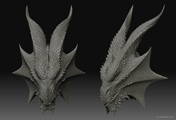 Голова дракона 3д модель