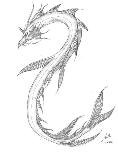 Морской дракон карандашом