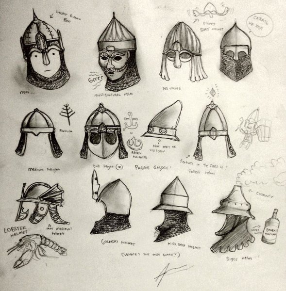 Средневековый шлем солдата референс