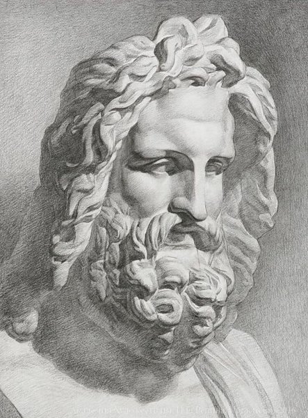 Зевс гипсовая голова Академический рисунок