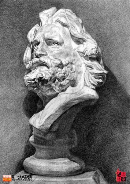 Зевс гипсовая голова рисунок