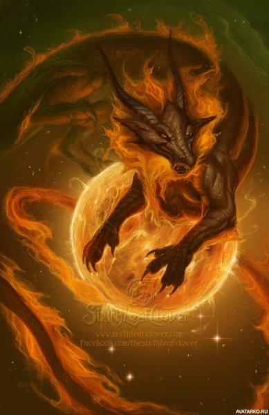 Огненный дракон арт