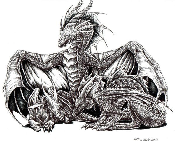 Стилизованные драконы