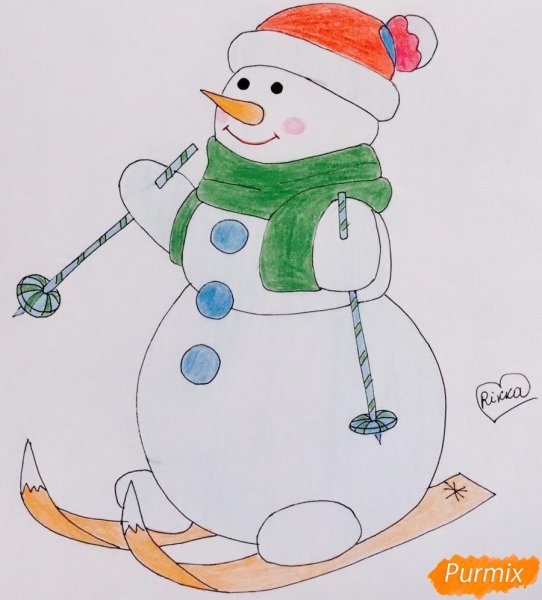 Рисунки готовый снеговик