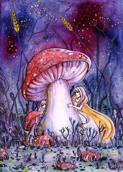 Волшебные грибы Алиса в стране чудес рисунки