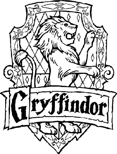 Гарри Поттер герб Гриффиндора контур