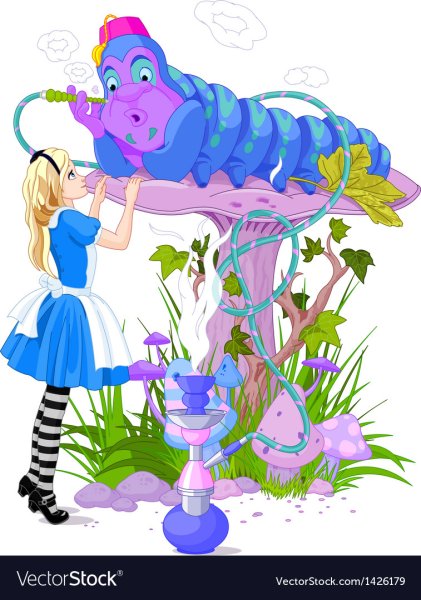 Синяя гусеница Алиса в стране чудес