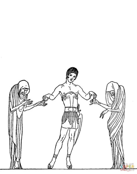 Персей и Горгона раскраска
