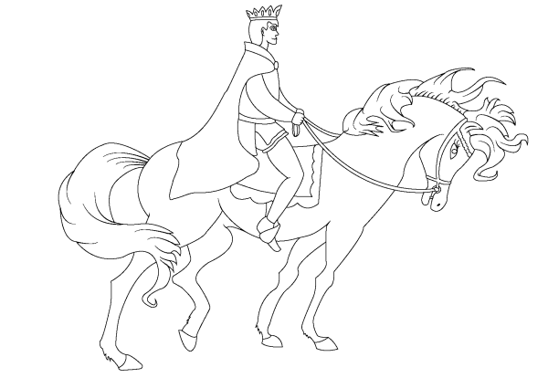 Раскраска конь на принце