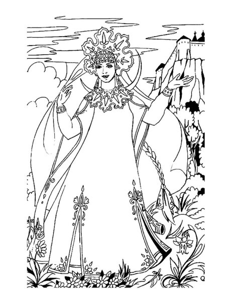 Шамаханская царица Пушкин раскраска