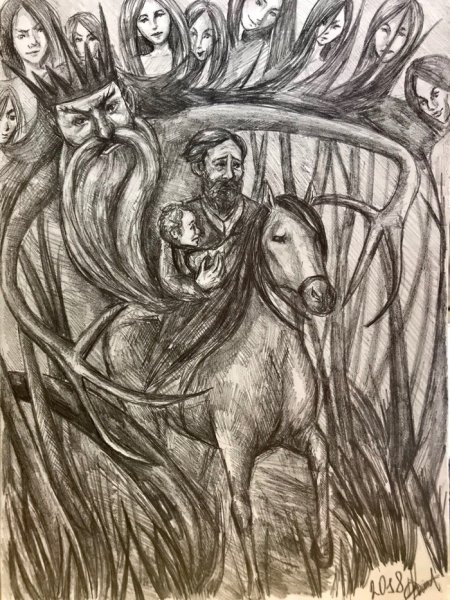 Иллюстрация к балладе Шуберта Лесной царь