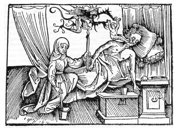 Изгнание беса средневековье гравюра