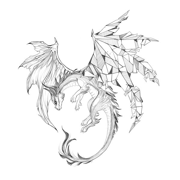 Рисунки изящный дракон