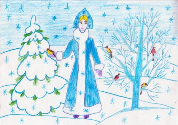 Снегурочка рисование для детей