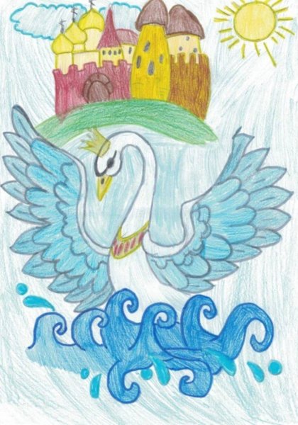 Иллюстрация Царевна лебедь из сказки о царе Салтане