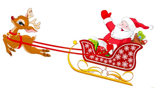 Santa prepares Sleight Clipart