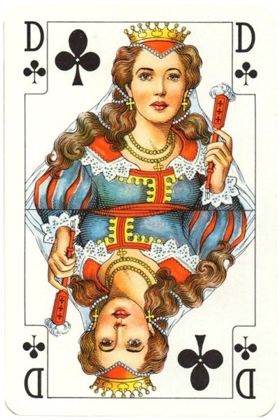 Игральные карты дама Треф