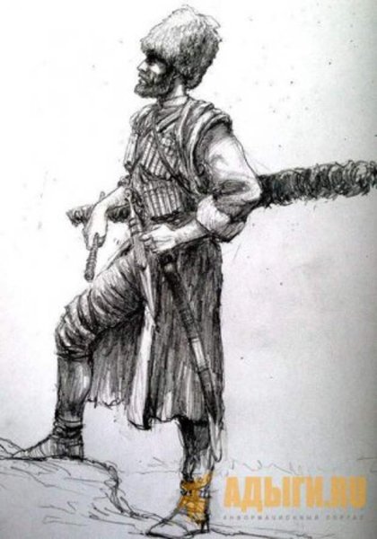 Рисунки кавказский воин