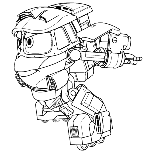 Роботы поезда Кей и Дюк раскраска