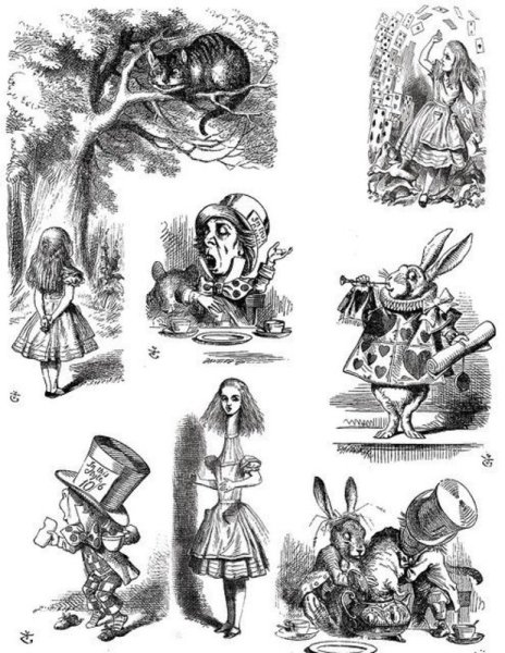 Иллюстрации из книги Алиса в стране чудес Льюис Кэрролл