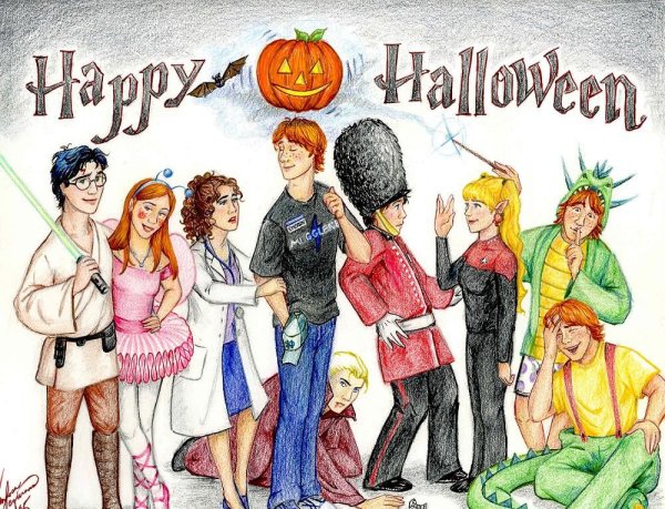 Гарри Поттер Хэллоуин открытки