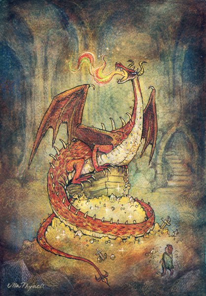 Смауг рисунок Толкина