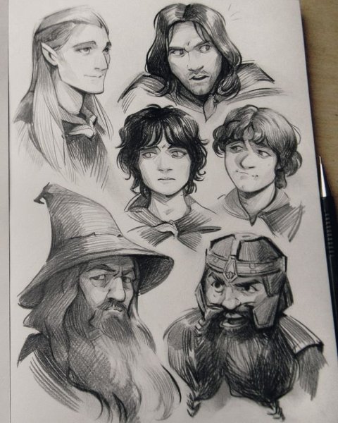 Арагорн зарисовка Толкина