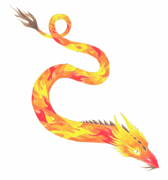 Огнедышащий дракон без фона
