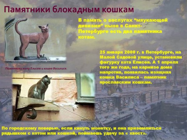 Кошки герои блокадного Ленинграда
