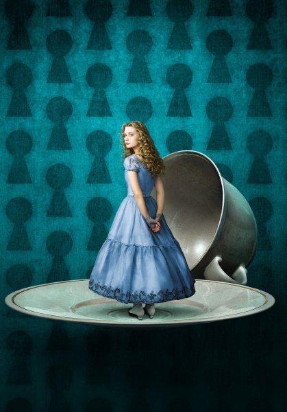 Алиса в стране чудес тим Бертон фильм Постер на Светлом фоне