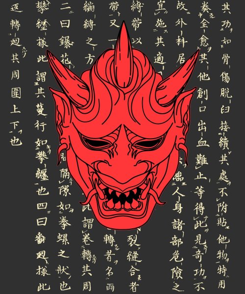 Японские маски демонов