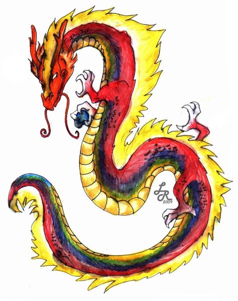 Китайский дракон рисунок