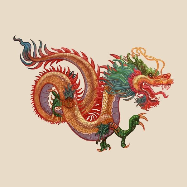 Китайский дракон сбоку