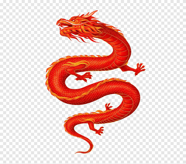 Красный китайский дракон