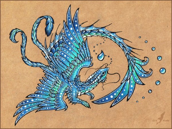 Рисунки китайский водяной дракон