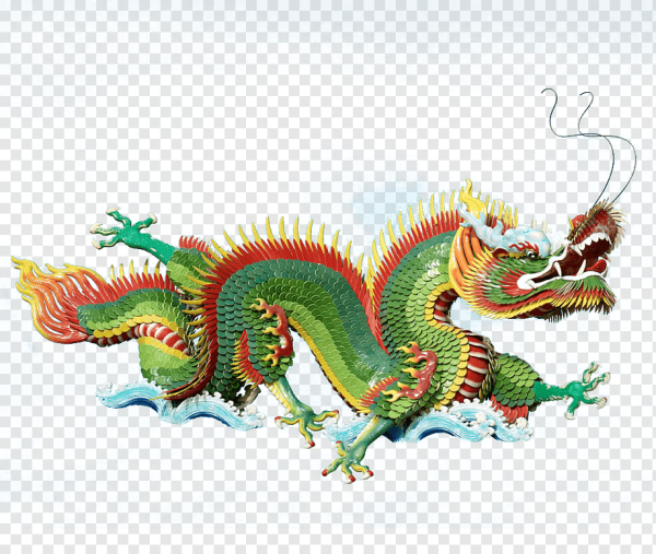 Японский дракон на прозрачном фоне