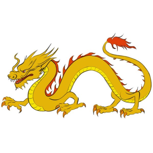 Голова китайского дракона вид сбоку
