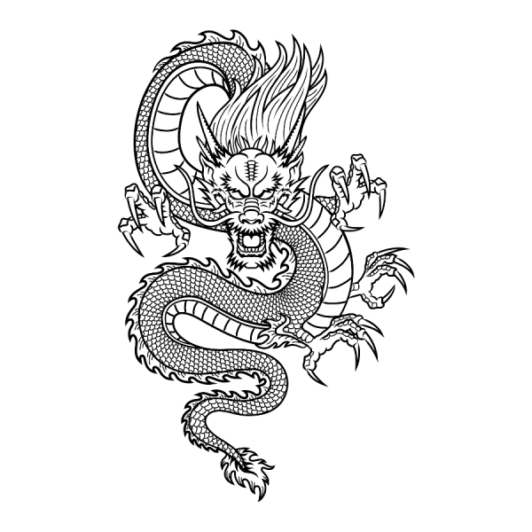 Японский дракон тату эскизы