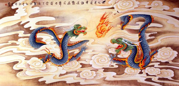 Рисунки китаянка с драконом