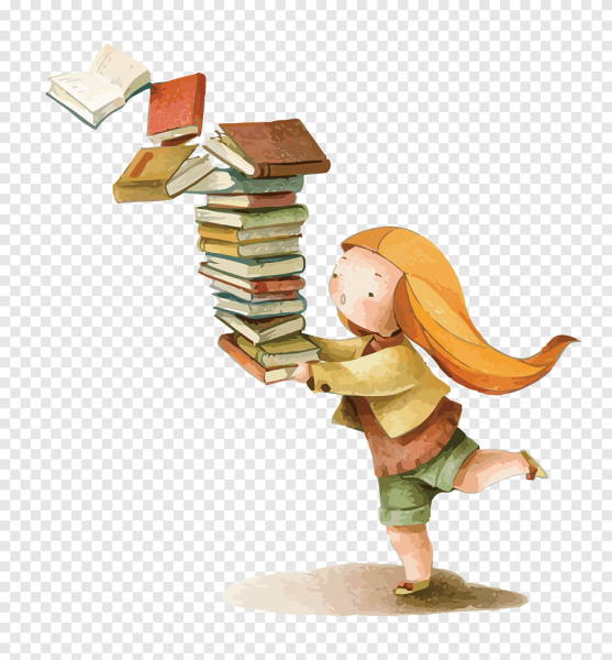 Ребенок с книгой без фона