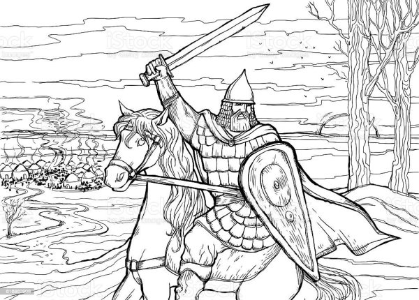 Рисунки князь воин
