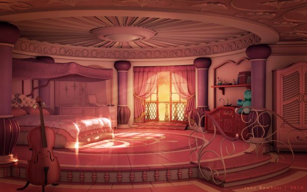Аниме дворец внутри комната принцессы