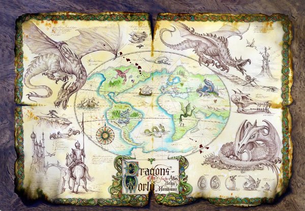 Географические карты с драконами