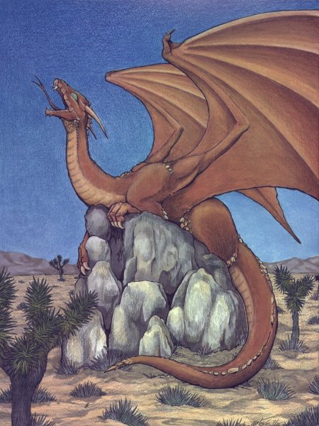 Коричневый дракон арт